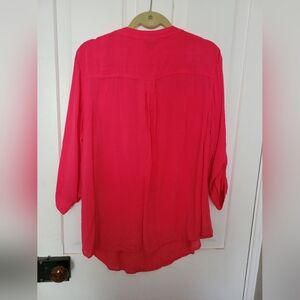 Blouse, coral colored half sleeve, thin